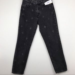 Mom jeans with sparkles